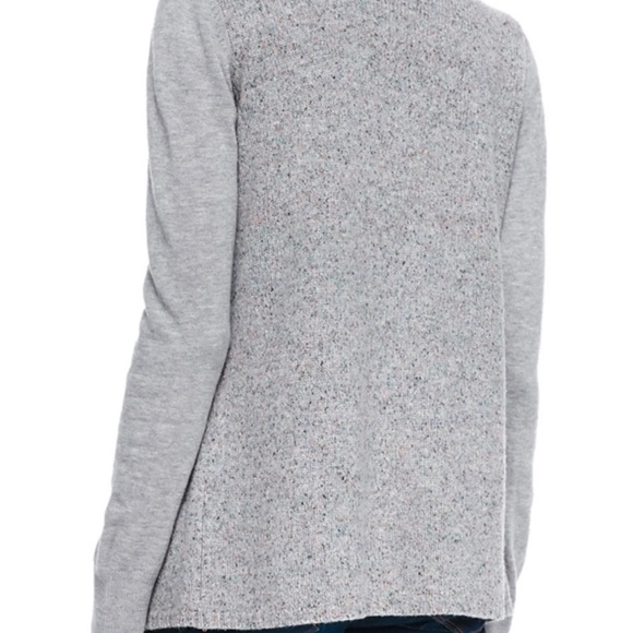 Joie • Gray Speckled Waterfall Marled Wool Cardigan Sweater - Picture 2 of 11